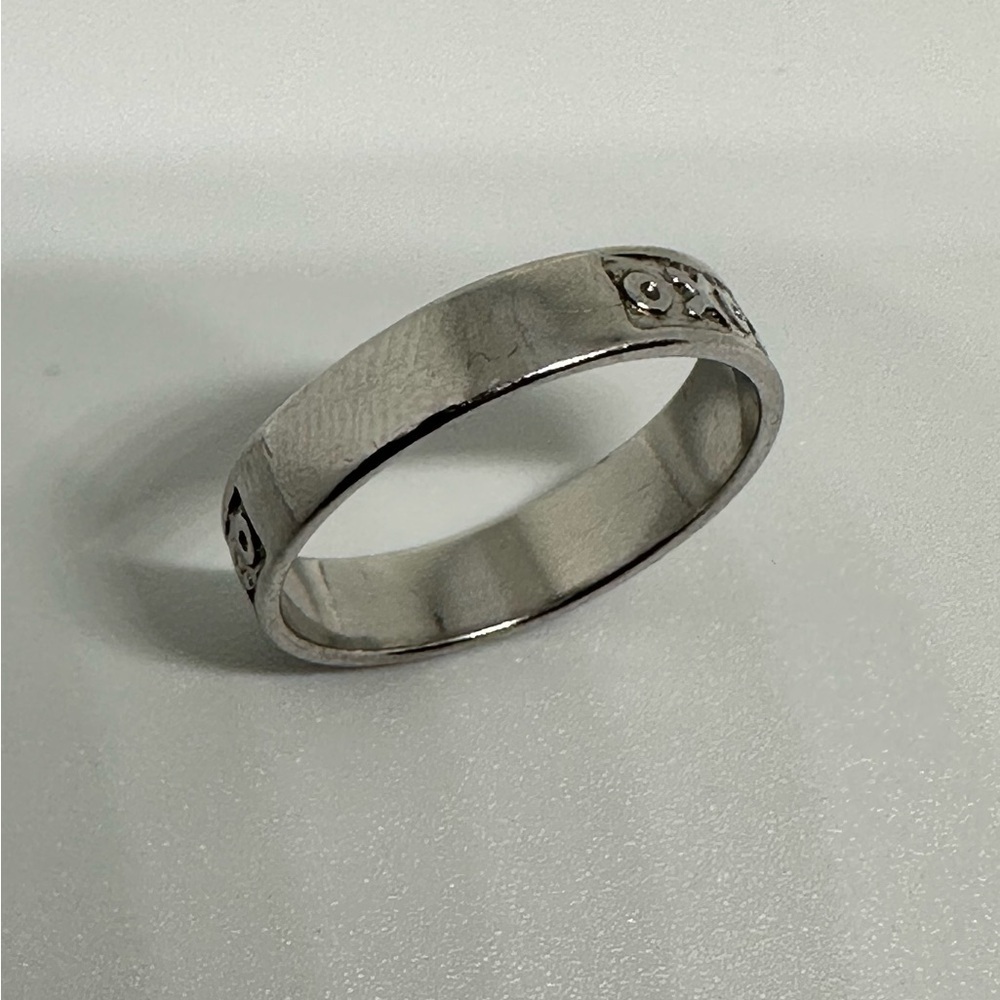 Sterling Silver 925 Ring XO Pattern Unisex - Picture 3 of 8
